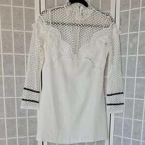 Elegant White Lace Midi Dress